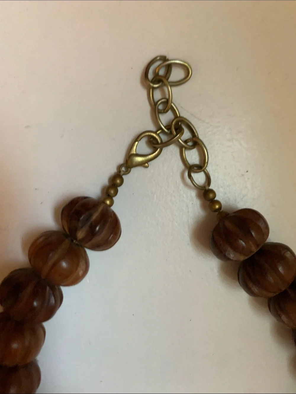 Vintage 60/70s Chunky Wood Bead Necklace - Brown